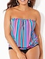 cheap Tankini-Women&#039;s Plus Size Striped Tankini Swimwear