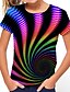 cheap Girls&#039; Tees &amp; Blouses-Girls&#039; 3D Color Block Optical Illusion T shirt Short Sleeve 3D Print Summer Spring Sports Streetwear Basic Polyester Kids 5 years+ Outdoor Daily