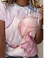 preiswerte Meistverkaufte Oberteile-Damen Geometrisch Casual Täglich Abstrakt 3D Geometrisch Kurzarm T Shirt Rundhalsausschnitt Basic Oberteile Rosa S / 3D-Druck