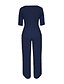 cheap Women&#039;s Jumpsuits-Women&#039;s Jumpsuit Solid Color Casual Crew Neck Wide Leg Street Vacation Half Sleeve Regular Fit Blue Black Wine S M L Spring