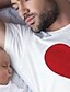 preiswerte Familien-Look-Sets-Papa und ich T-Shirt Täglich Herz Buchstabe Bedruckt Weiß Kurzarm Aktiv Passende Outfits / Herbst / Sommer / Alltag