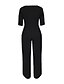 cheap Women&#039;s Jumpsuits-Women&#039;s Jumpsuit Solid Color Casual Crew Neck Wide Leg Street Vacation Half Sleeve Regular Fit Blue Black Wine S M L Spring