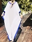 economico Vestiti da spiaggia-Per donna Costumi da bagno Prendisole Abito da spiaggia Normale Costume da bagno Fiore decorativo Ricamato Bianco Blu Stondata Costumi da bagno Festività Di tendenza nuovo / Moderno