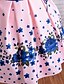 cheap Girls&#039; Dresses-Kids Little Girls&#039; Dress Floral Graphic Patterned Party A Line Dress Ruched Print Pink Dusty Blue Midi Short Sleeve Princess Cute Dresses Fall Summer Regular Fit 2-8 Years