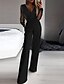 preiswerte Damen Jumpsuits-damen jumpsuit mesh pailletten einfarbig v-ausschnitt elegant party prom regular fit langarm schwarz s ml spring