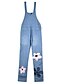 cheap Jumpsuits &amp; Rompers-Women&#039;s Overall Floral Pocket Print Casual Daily Going out Sleeveless Regular Fit Blue Gray Light Blue S M L