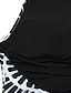 abordables One Piece-Mujer Bañadores Una pieza Monokini Trajes de baño Normal Traje de baño de impresión en 3D Vacas lecheras Espalda al Aire Cruzado Traje de baño modesto Control de barriga Cabestro Negro Azul Piscina