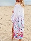 economico Cover-Ups-Per donna Costumi da bagno Prendisole Top da spiaggia Normale Costume da bagno Floreale Protezione UV Stampe Bianco Spacco a V Costumi da bagno Informale Festività nuovo / Moderno / stile sveglio