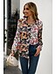 cheap Tops &amp; Blouses-Women&#039;s Floral Holiday Weekend Floral Long Sleeve Blouse Shirt Shirt Collar Button Print Casual Fashion Streetwear Tops Black S / 3D Print
