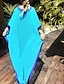 preiswerte Strandkleider-Damen Bademode Zudecken Strandkleid Normal Badeanzug Blume Stickerei Weiß Blau Rundhalsausschnitt Badeanzüge Urlaub Modisch neu / Modern