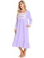 cheap Sleep &amp; Lounge-Women&#039;s 1 pc Pajamas Nightgown Simple Comfort Pure Color Polyester Home Party Daily Square Neck Gift Long Sleeve Basic Fall Winter Pocket White Blue