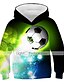 preiswerte Kapuzenpullover &amp; Sweatshirts für Jungen-Jungen 3D Fußball Kapuzenshirt Langarm 3D-Druck Frühling Herbst Winter Aktiv Strassenmode Polyester kinderkleidung 3-12 Jahre Outdoor Täglich