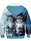 cheap Girls&#039; Hoodies &amp; Sweatshirts-Girls&#039; 3D Animal Cat Print Hoodie &amp; Sweatshirt Long Sleeve 3D Print Active Streetwear Polyester Kids Baby