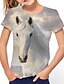 billige T-skjorter og bluser til jenter-Barn Jente T skjorte Grafisk 3D-utskrift Kortermet Aktiv Baby Vår sommer Hvit
