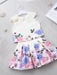 cheap Girls&#039; Clothing Sets-Kids Girls&#039; Skirt Set Clothing Set Sleeveless 2 Pieces White Beige Pleated Print Floral Graphic Indoor Outdoor Cotton Regular Cute Sweet 2-6 Years Above Knee / Spring / Summer
