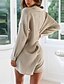 cheap Jumpsuits &amp; Rompers-Women&#039;s Romper Solid Color Button Ordinary Shirt Collar Street Casual Long Sleeve Regular Fit Beige S M L Spring