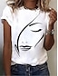 abordables Tee-shirt-Femme T shirt Tee Noir Blanche Rouge Floral Casual du quotidien Manche Courte Col Rond basique