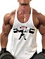 cheap Men&#039;s Tees &amp; Tank Tops-Men&#039;s Tank Top Shirt Vest Top Undershirt Sleeveless Shirt Round Neck Letter Sports Gym EU / US Size Sleeveless Clothing Apparel Cotton Muscle