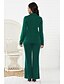 cheap Two Piece Sets-Women&#039;s Blazer Office Suit Pants Sets Solid Color Office Wear to work Black Green Long Sleeve Basic Shirt Collar Regular Fit Fall &amp; Winter