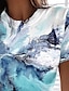 abordables Super Sale-Femme T shirt Tee Graphic Géométrique Abstrait Imprimer du quotidien Fin de semaine Rétro Vintage basique Manche Courte Col Rond Vert