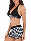 cheap Bikini-Women&#039;s Swimwear Tankini Beach Wear Swimsuit Geometric Black Swimwear Bathing Suits / Padded Bras