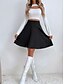 cheap Women&#039;s Clothing-Women&#039;s Skirt Zipper Basic Daily Solid Colored Summer Regular Black