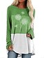 cheap T-Shirts-business casual tunic tops to wear with leggings for women long sleeve color block print loose blouses t shirts red