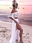 cheap Two Piece Sets-Women&#039;s Crop Top Skirt Sets Solid Color White Lace Ruffle Backless Short Sleeve Casual Vacation Streetwear Sexy Off Shoulder Regular Fit Fall &amp; Winter