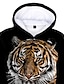billige Hættetrøjer og sweatshirts til drenge-Drenge 3D Tiger Hattetrøje Langærmet 3D-udskrivning Forår Efterår Vinter Aktiv Basale Polyester Rayon Børn 3-13 år udendørs Daglig
