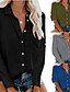 cheap Tops &amp; Blouses-Women&#039;s Blouse Shirt Wine Army Green Royal Blue Plain Daily Work Long Sleeve Shirt Collar Basic Business Elegant Cotton Regular S