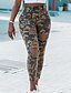 cheap Pants-Women&#039;s Fashion Cut Out Ripped Print Tights Leggings Ankle-Length Pants Micro-elastic Casual Weekend Cotton Blend Camouflage Mid Waist Comfort Slim Army Green S M L XL