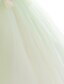 abordables Robes pour Filles-Robe Fille Enfants Robe Trapèze Petit Floral Couleur Pleine Ruché Maille Soirée Robe de baptême Vert Claire Midi Coton Sans Manches Le style mignon Doux Robes L&#039;autume Eté Standard 2-8 ans