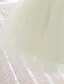 preiswerte Kleider für Mädchen-Kinder Wenig Mädchen Kleid Blumen Einfarbig Party Taufkleid A Linie Kleid Gerüscht Gitter Hellgrün Midi Baumwolle Ärmellos nette Art Süß Kleider Herbst Sommer Regular Fit 2-8 Jahre