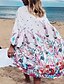 abordables Cover-Ups-Mujer Bañadores Tapadera Top de playa Normal Traje de baño Floral Protección UV Estampado Blanco Escote en V Trajes de baño Casual Vacaciones nuevo / Moderno / Estilo lindo