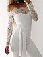 cheap Jumpsuits &amp; Rompers-Women&#039;s Elegant Sexy Party Wedding Holiday Off Shoulder 2022 White Jumpsuit Solid Color Backless Lace Lace Trims