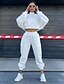 baratos Two Piece Sets-Mulheres Básico Côr Sólida Casual Esportes Relaxantes Conjunto de duas peças Calça Loungewear Calça Jogger Moletom Colheita Conjuntos de calças Blusas