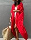 abordables Women&#039;s Coats &amp; Jackets-Mujer Normal Bañadores Tapadera Top de playa Traje de baño Acordonado Plisado Protección UV Color puro Escote en V Vacaciones Moderno Trajes de baño