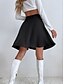 cheap Women&#039;s Clothing-Women&#039;s Skirt Zipper Basic Daily Solid Colored Summer Regular Black