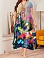 cheap Plus Size Dresses-Women&#039;s Plus Size Floral Sheath Dress Split Round Neck Sleeveless Casual Fall Spring Causal Daily Maxi long Dress Dress / Butterfly / Ruched