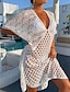 cheap Cover-Ups-Women&#039;s Swimwear Cover Up Beach Dress Normal Swimsuit Pure Color UV Protection Hole White Black Blue Khaki Orange V Wire Bathing Suits Casual Vacation New / Modern