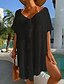 billige Cover-Ups-Women&#039;s Beach Dress UV Protection Lace Up Black Swimsuit