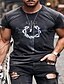 billige Men&#039;s-Herre T-skjorter T skjorte Skjorte Maleri Geometrisk Rund hals Store størrelser Avslappet Dagligdagstøy Kortermet Topper Elegant og moderne Treningsklær A D E