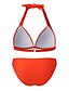 abordables Bikini-Mujer Bañadores Bikini 2 piezas Traje de baño Bleu Ciel Azul Piscina Rosa Negro Azul Real Bañadores Cuello halter Acolchado Trajes de baño Moda Sensual / Sujetador Acolchado