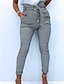 cheap Pants-Women&#039;s Fashion Print Chinos Ankle-Length Pants Micro-elastic Casual Weekend Cotton Blend Plaid Checkered Mid Waist Comfort Slim Gray S M L XL