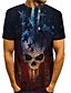 cheap Tank Tops-Men&#039;s Tee T shirt Tee Shirt Graphic Skull American Flag Independence Day 3D Print Round Neck Plus Size Party Daily Short Sleeve Print Tops Exaggerated Blue Rainbow Red
