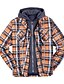 cheap Best Sellers-Men&#039;s Jacket Fall Winter Street Daily Long Coat Warm Breathable Loose Casual Streetwear Jacket Long Sleeve Print Plaid / Check Green Blue Sky Blue / Cotton