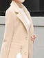 cheap Coats &amp; Trench Coats-Women&#039;s Trench Coat Coat Fall Winter Street Daily Going out Long Coat Windproof Warm Regular Fit Casual Streetwear Jacket Long Sleeve Pocket Solid Color Pink Khaki Beige