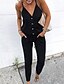 cheap Women&#039;s Jumpsuits-Women&#039;s Jumpsuit Solid Color Lace up Casual Deep V Casual Daily Sleeveless Regular Fit Camisole ArmyGreen Black Royal Blue S M L Summer