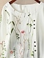 cheap Plus Size Tops-Women&#039;s Plus Size Tops Blouse Shirt Floral Long Sleeve Embroidered Print Basic Streetwear Festival Crewneck Cotton Daily Sports Spring Summer White