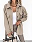 cheap Coats &amp; Trench Coats-Women&#039;s Coat Lace up Elegant Casual Shacket Daily Work Coat Long Polyester caramel colour White Black Single Breasted Fall Winter Turndown Regular Fit S M L XL XXL / Long Sleeve / Warm / Solid Color